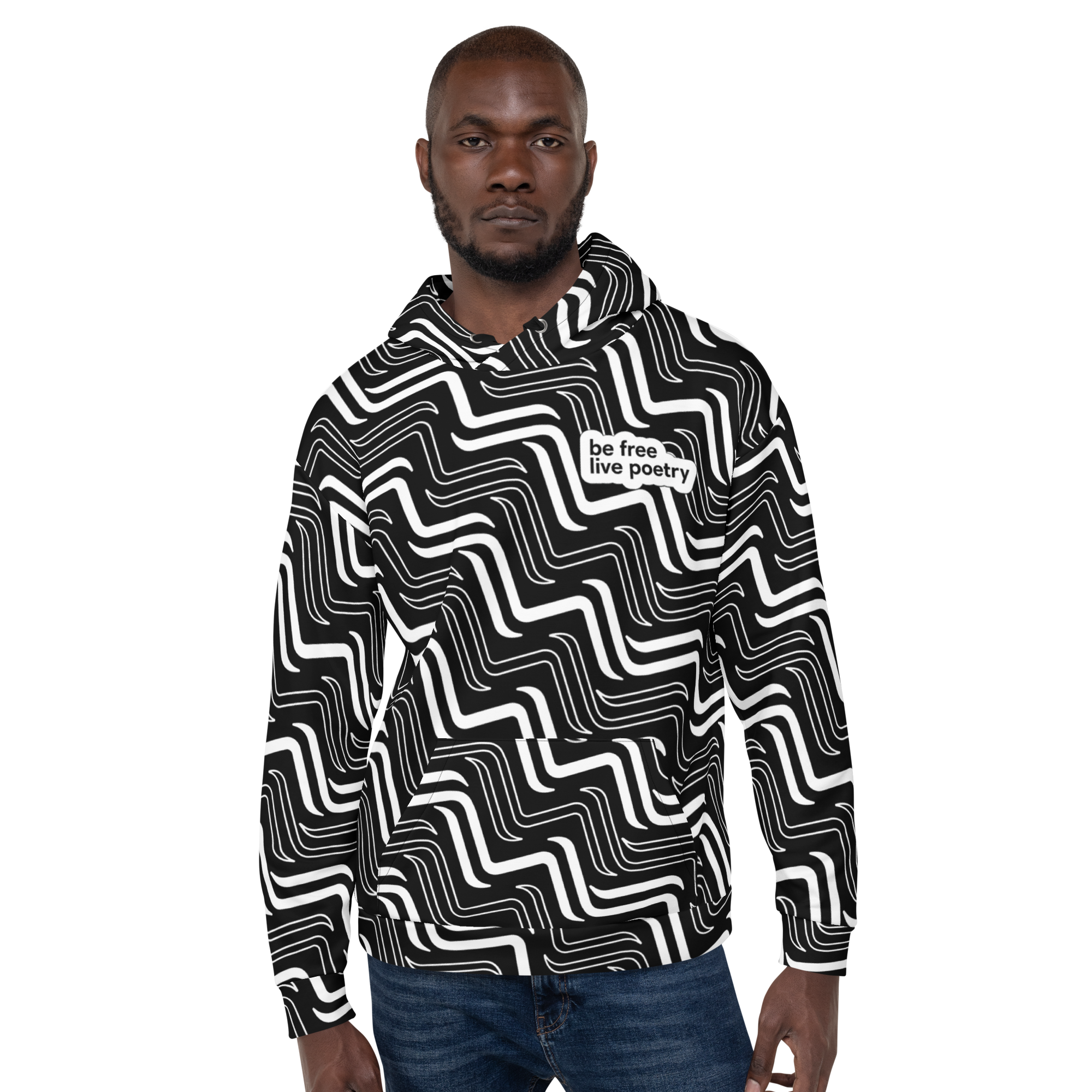 Be Free, Live Poetry Tracks Hoodie - Midnight Ridge