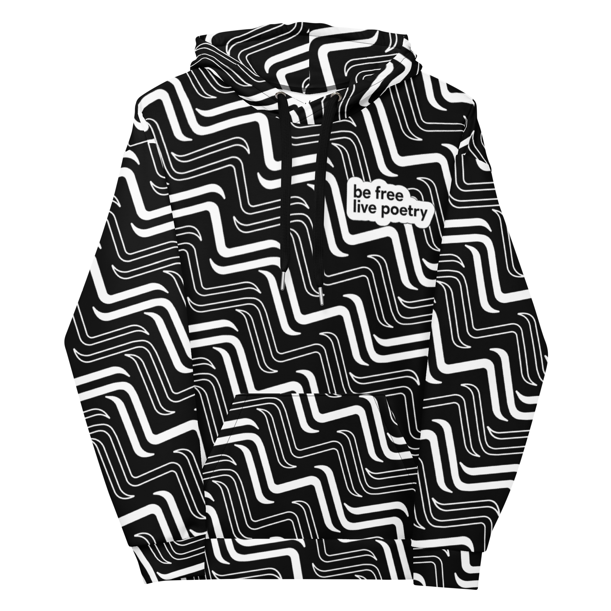 Be Free, Live Poetry Tracks Hoodie - Midnight Ridge