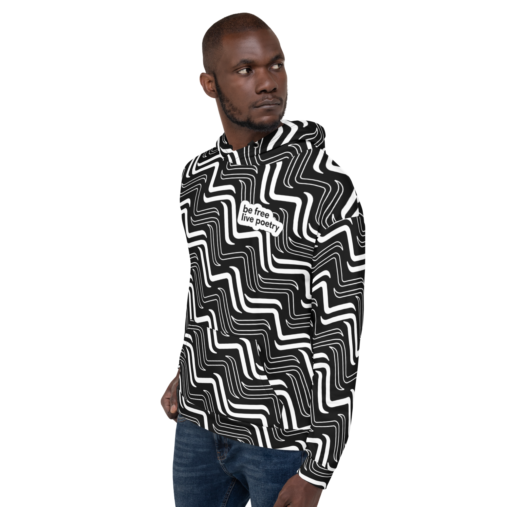 Be Free, Live Poetry Tracks Hoodie - Midnight Ridge