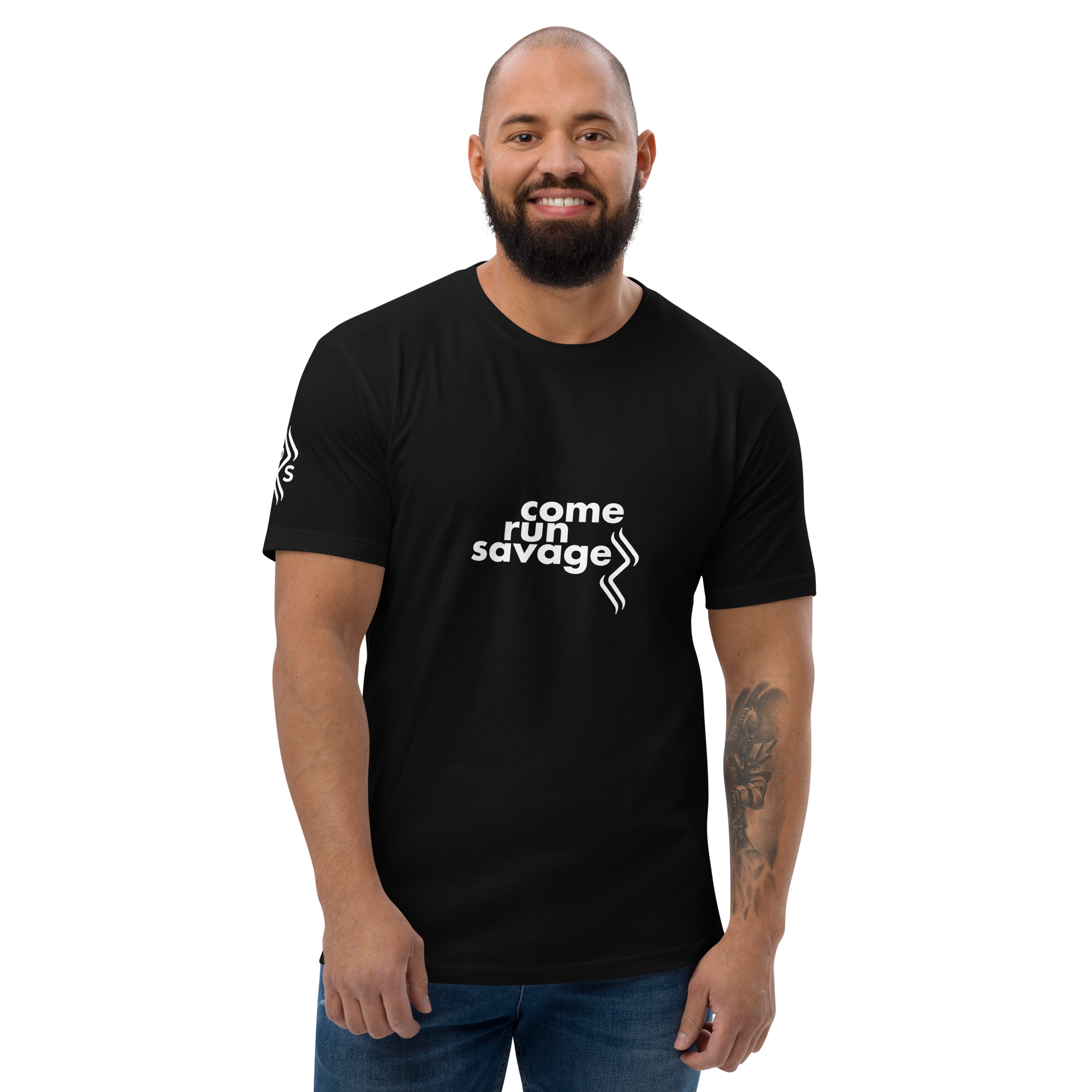 Come Run Savage Short Sleeve Logo T-Shirt (White Logo & Poem)