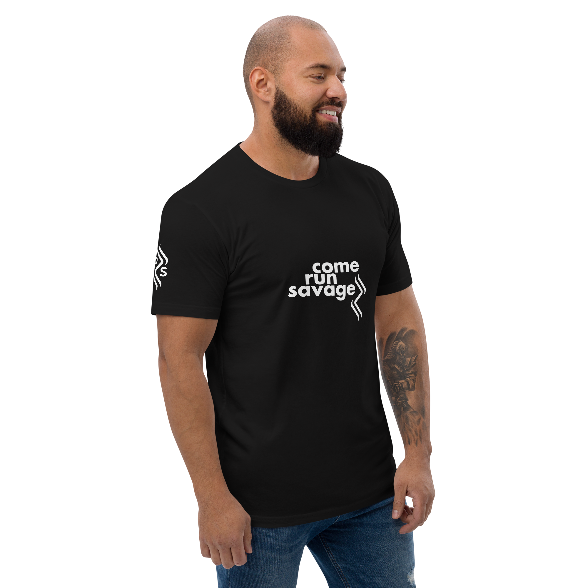 Come Run Savage Short Sleeve Logo T-Shirt (White Logo & Poem)