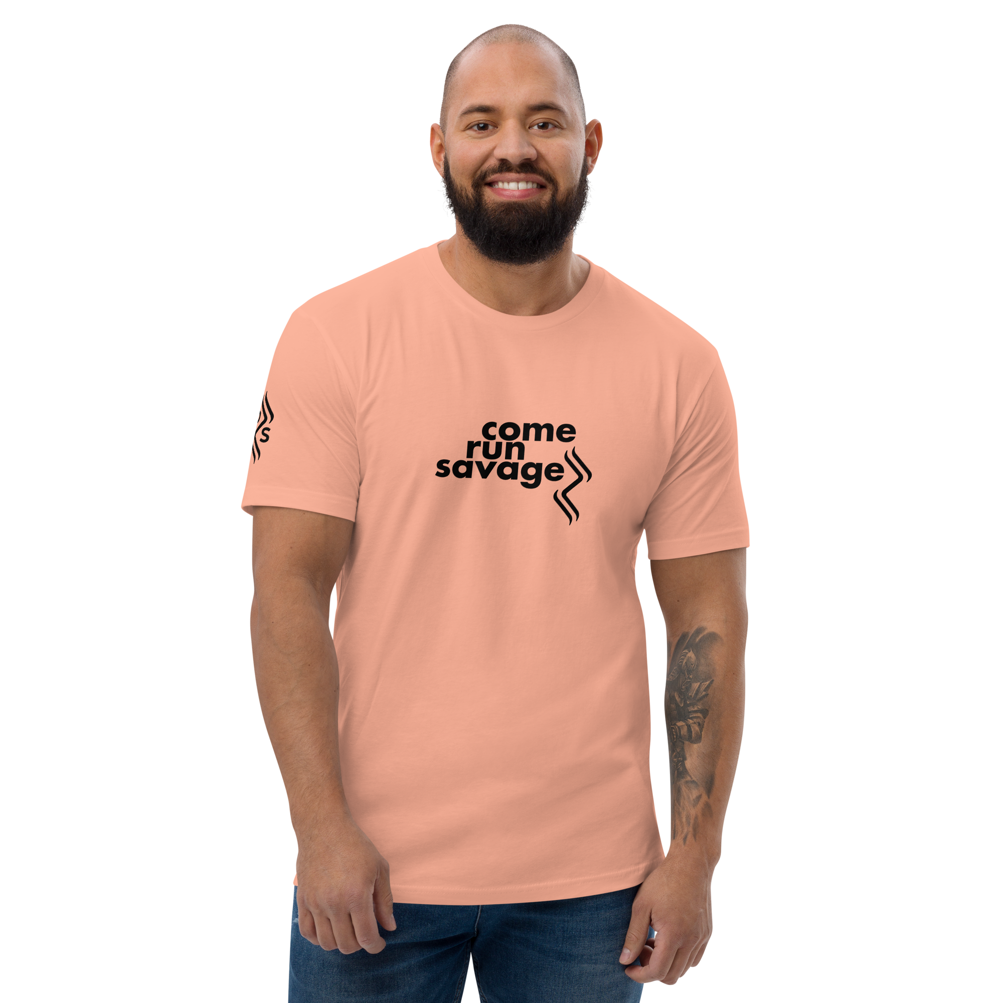 Come Run Savage Short Sleeve Logo T-Shirt (Black Logo & Poem)