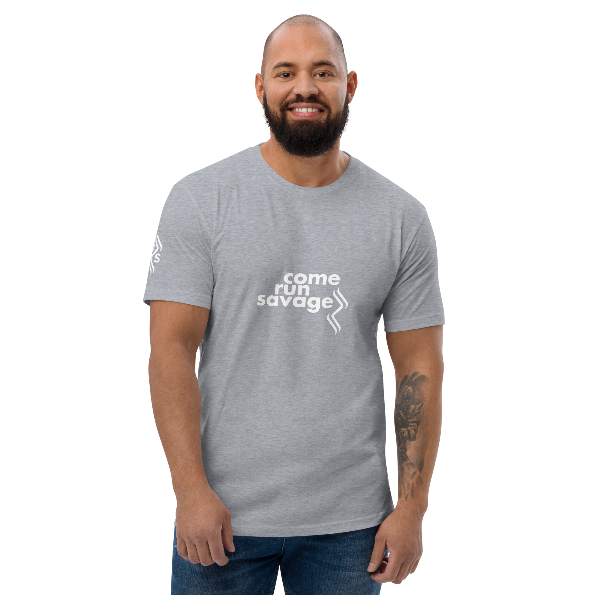 Come Run Savage Short Sleeve Logo T-Shirt (White Logo & Poem)