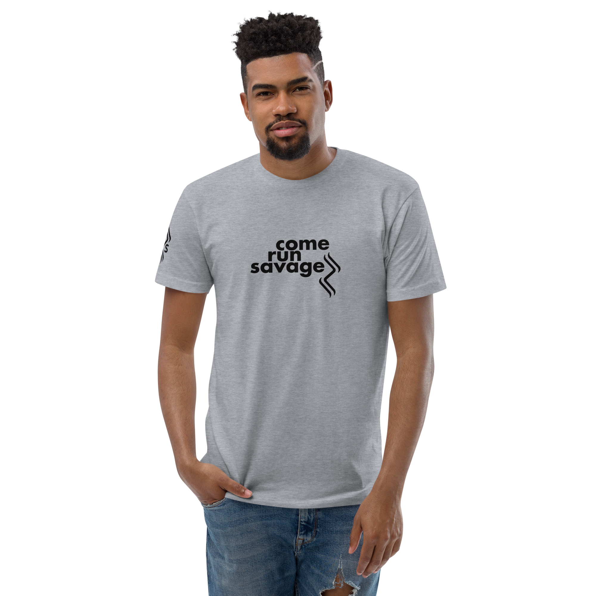 Come Run Savage Short Sleeve Logo T-Shirt (Black Logo & Poem)
