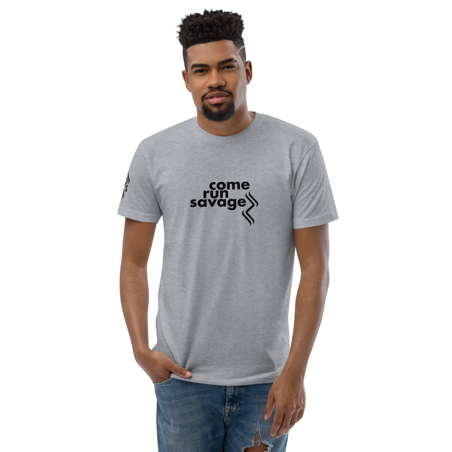 Come Run Savage Short Sleeve Logo T-Shirt (Black Logo & Poem)