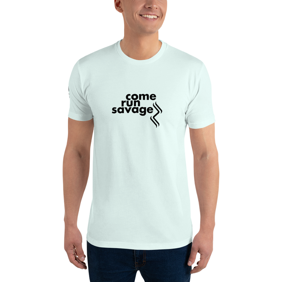 Come Run Savage Short Sleeve Logo T-Shirt (Black Logo & Poem)