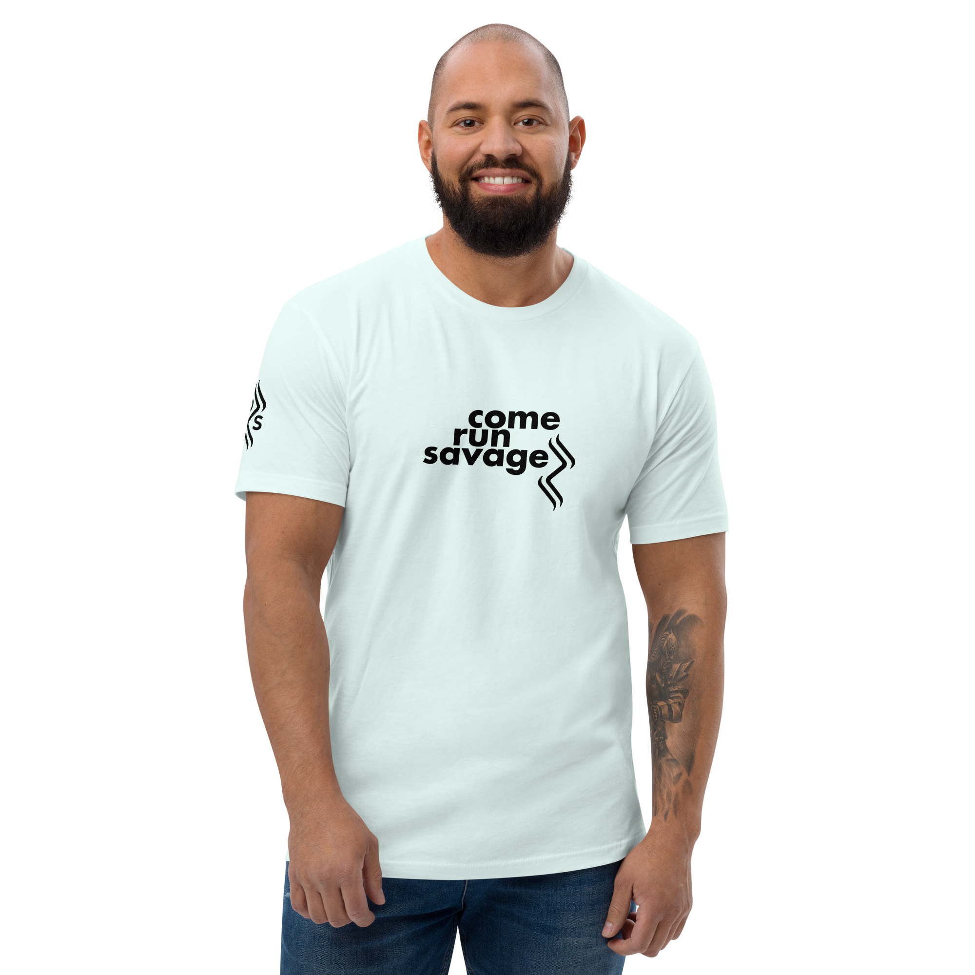 Come Run Savage Short Sleeve Logo T-Shirt (Black Logo & Poem)