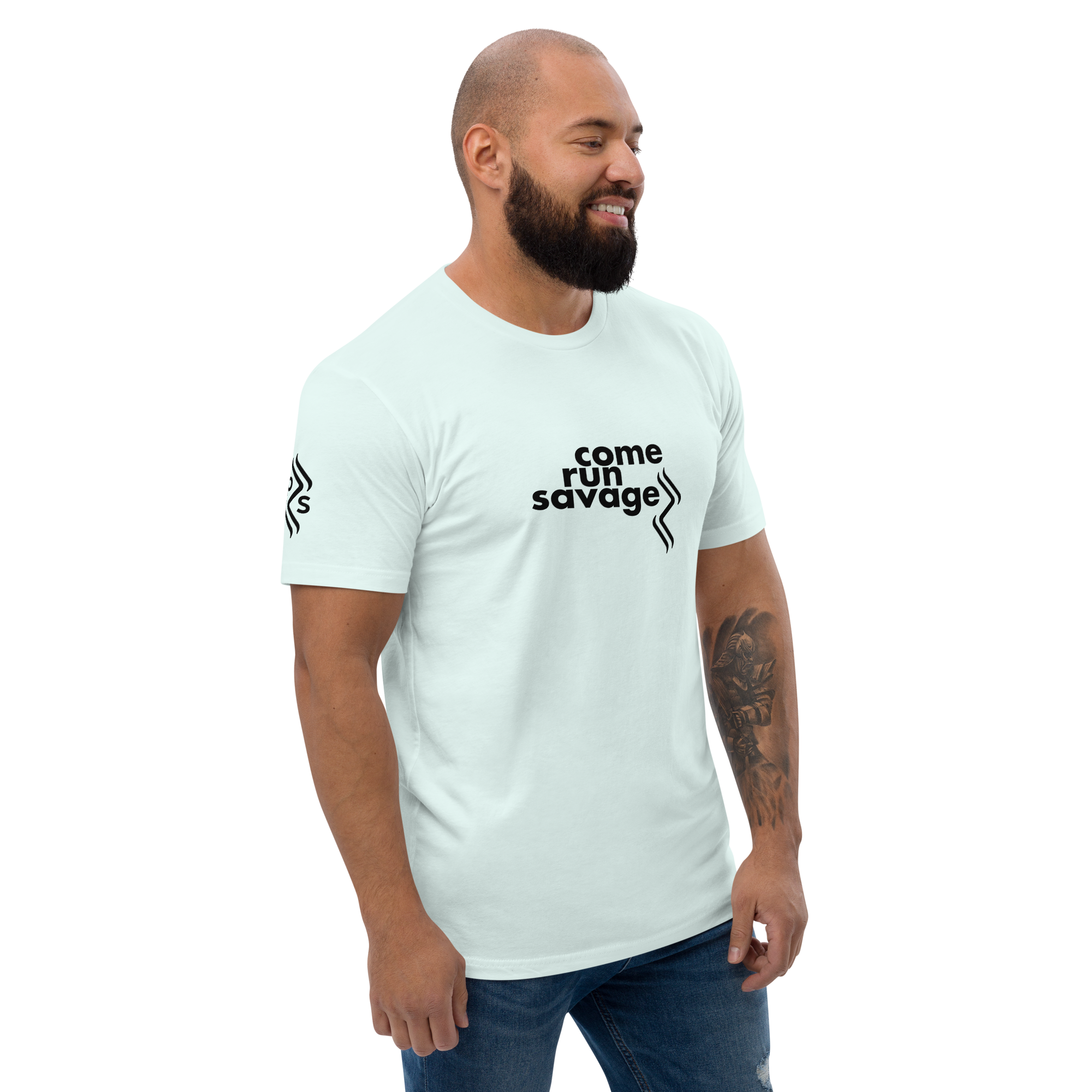 Come Run Savage Short Sleeve Logo T-Shirt (Black Logo & Poem)