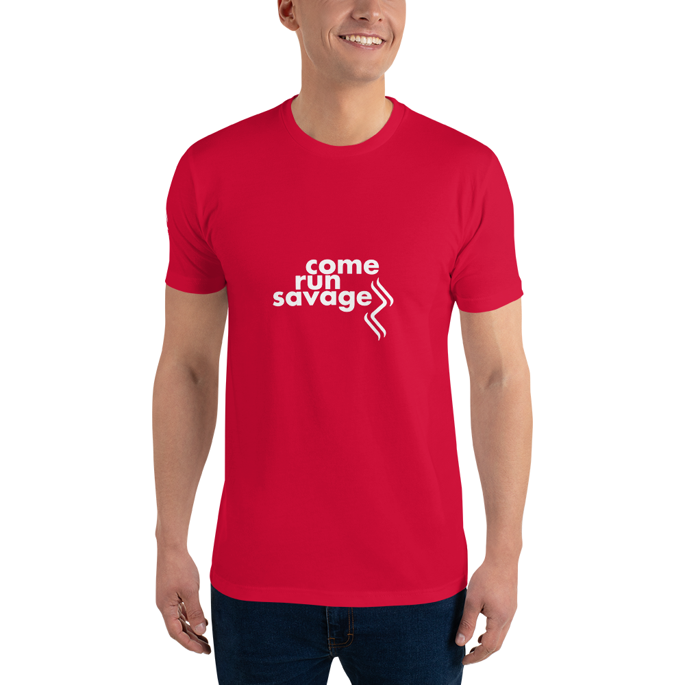 Come Run Savage Short Sleeve Logo T-Shirt (White Logo & Poem)