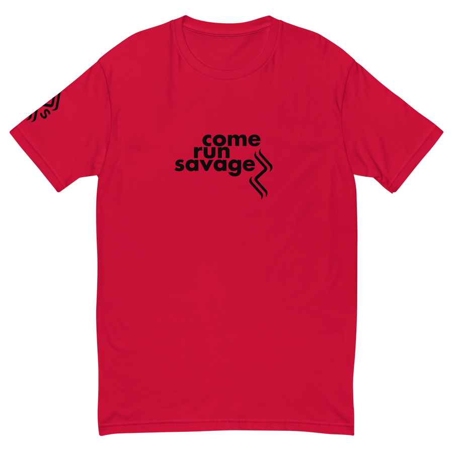 Come Run Savage Short Sleeve Logo T-Shirt (Black Logo & Poem)