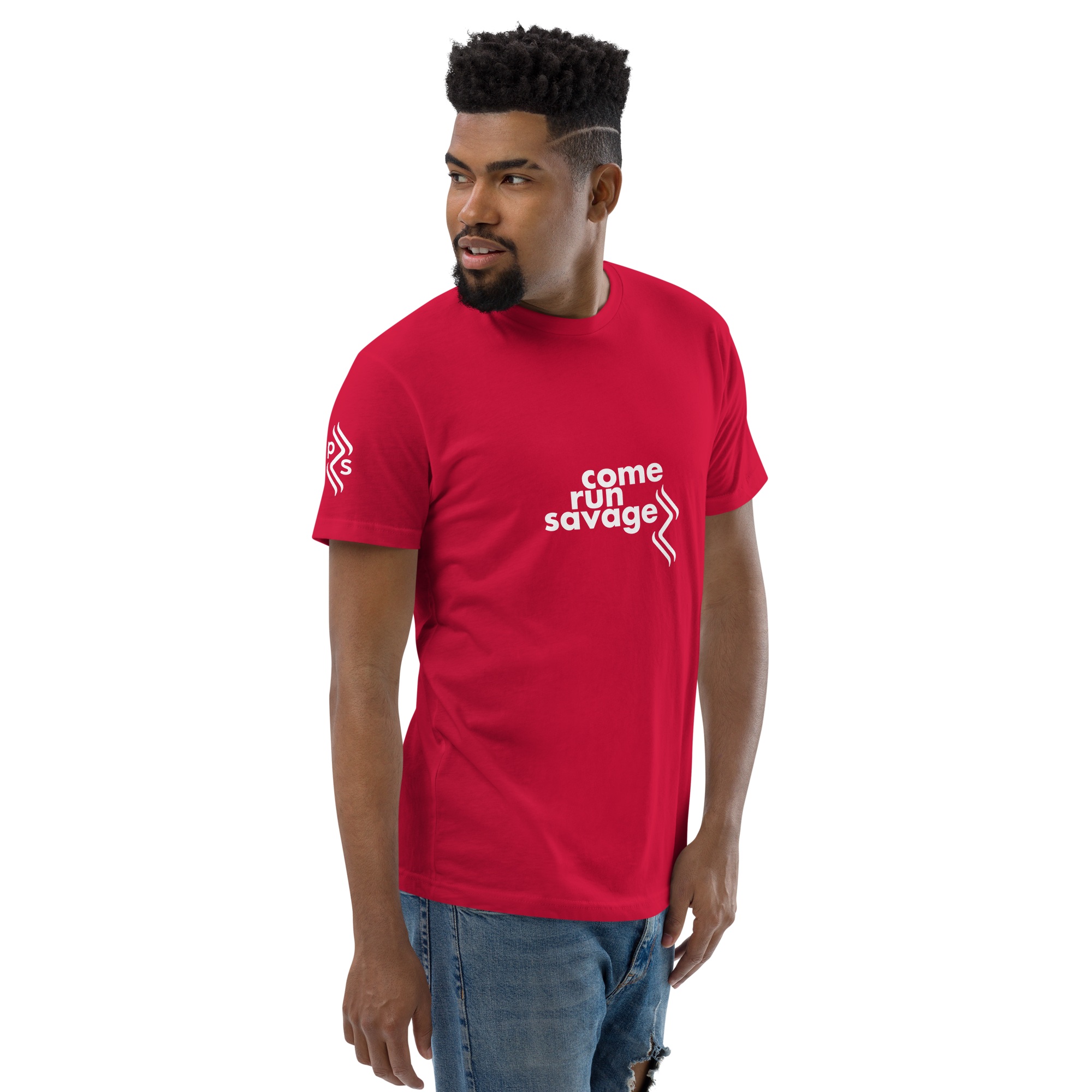 Come Run Savage Short Sleeve Logo T-Shirt (White Logo & Poem)