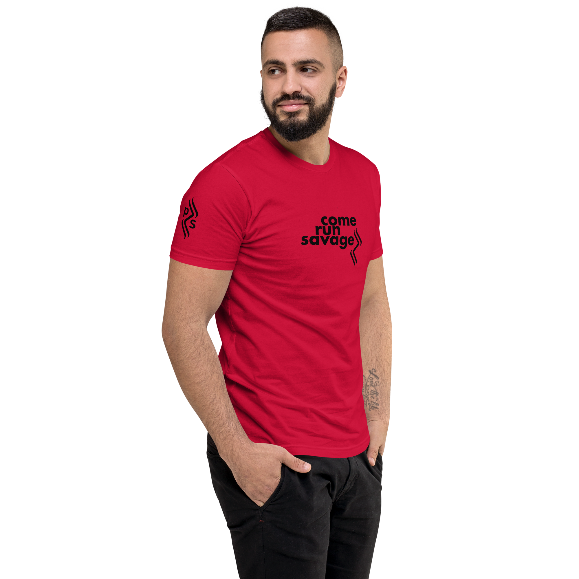 Come Run Savage Short Sleeve Logo T-Shirt (Black Logo & Poem)