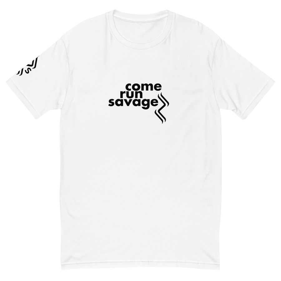 Come Run Savage Short Sleeve Logo T-Shirt (Black Logo & Poem)