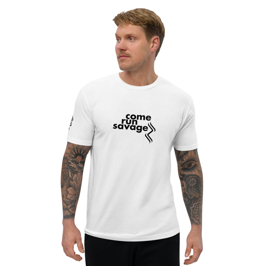 Come Run Savage Short Sleeve Logo T-Shirt (Black Logo & Poem)