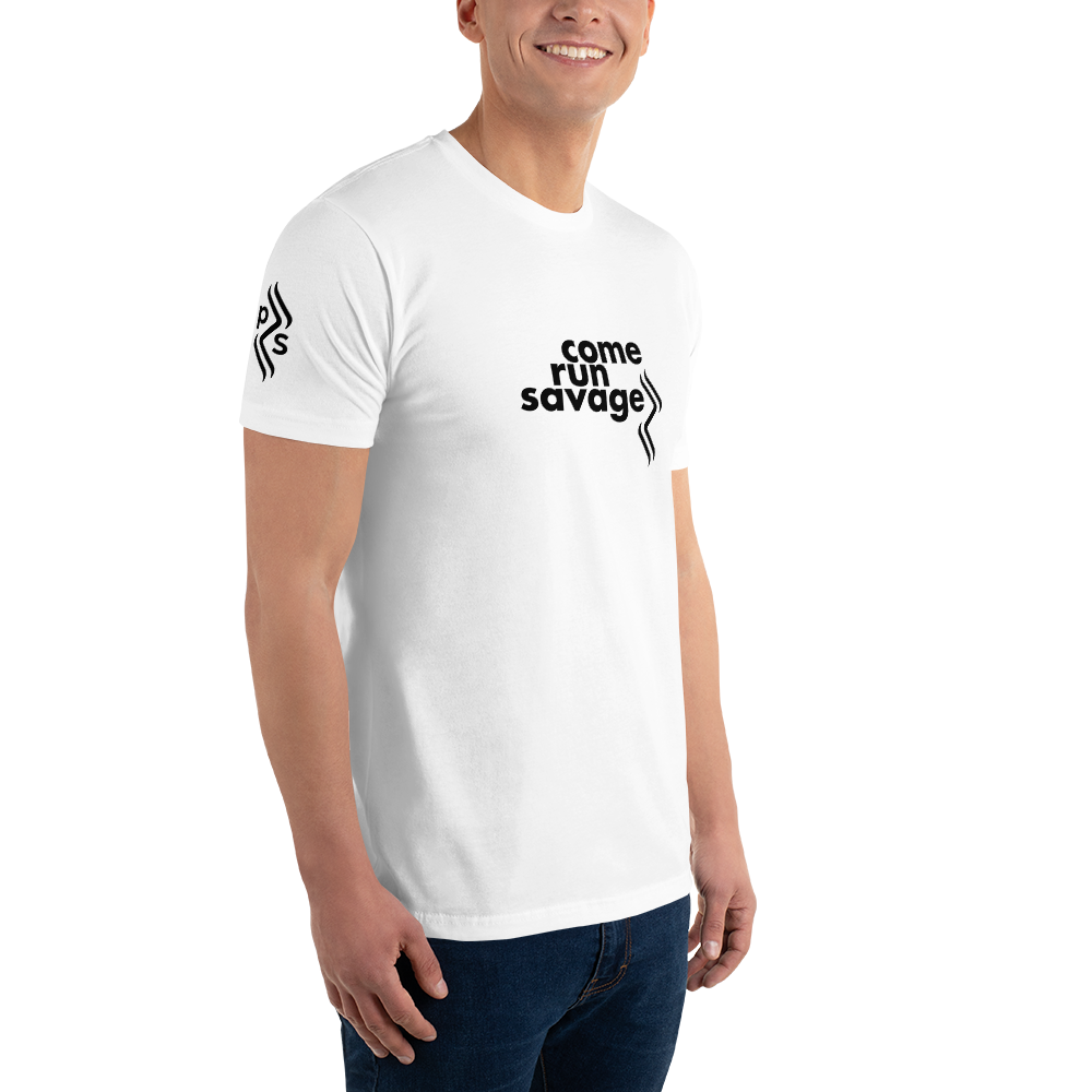 Come Run Savage Short Sleeve Logo T-Shirt (Black Logo & Poem)