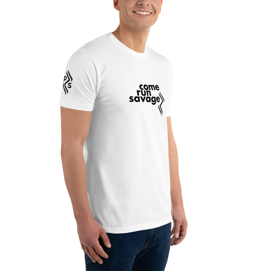 Come Run Savage Short Sleeve Logo T-Shirt (Black Logo & Poem)