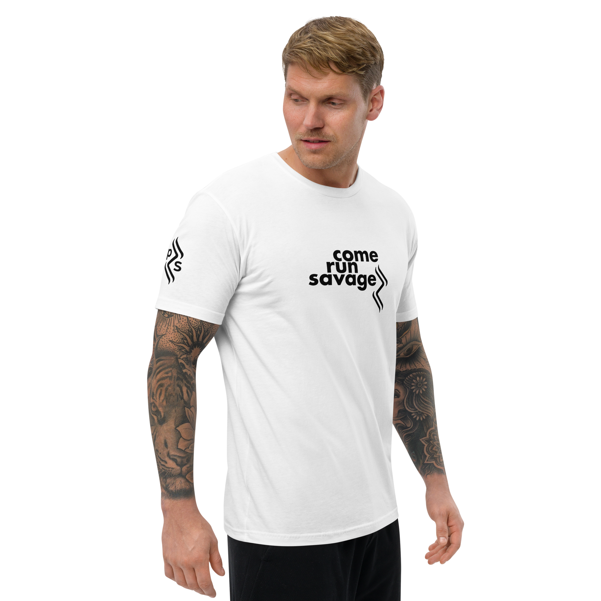 Come Run Savage Short Sleeve Logo T-Shirt (Black Logo & Poem)